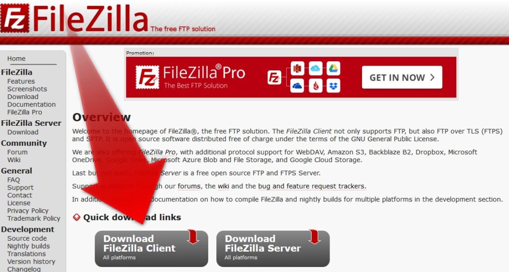 FileZilla-Website