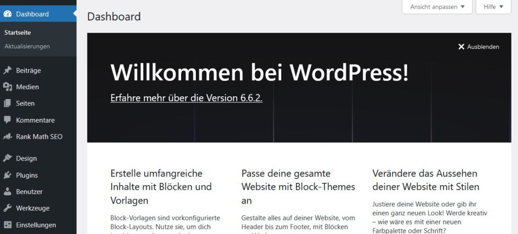 WordPress Dashboard