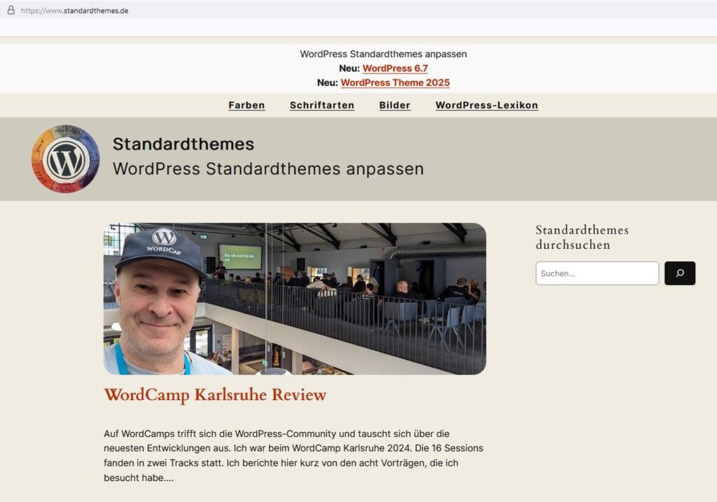 Frontend von Standardthemes.de