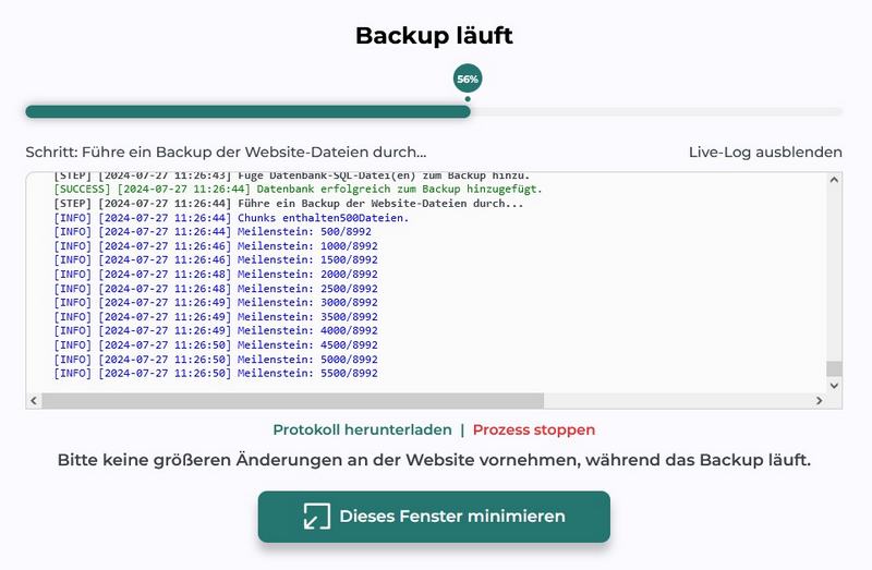 Backup läuft