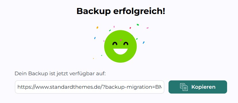 Backup erfolgreich