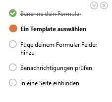 Fünf Schritte zum Formular