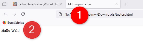Hallo Welt als HTML-Seite