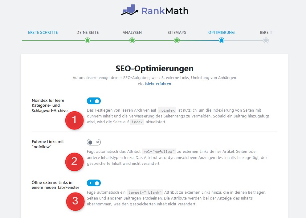 Optimierung der Links