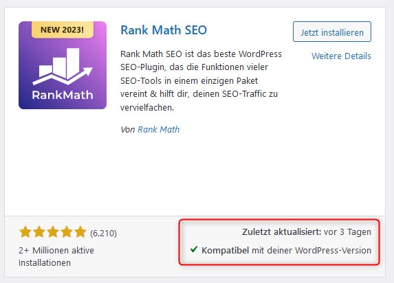 Rankmath Versions-Check