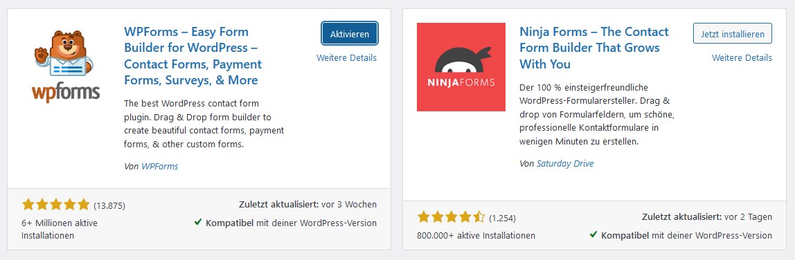 WordPress Kontaktformular