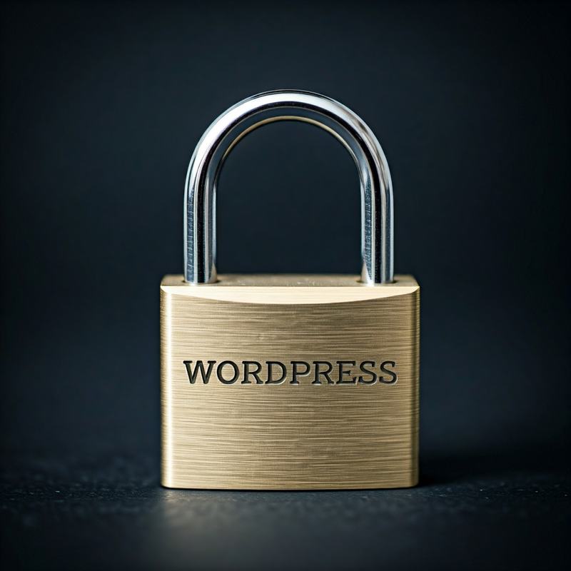 WordPress steht auf Vorhängeschloss