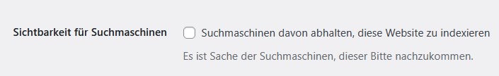 Sichtbarkeit für Suchmaschinen