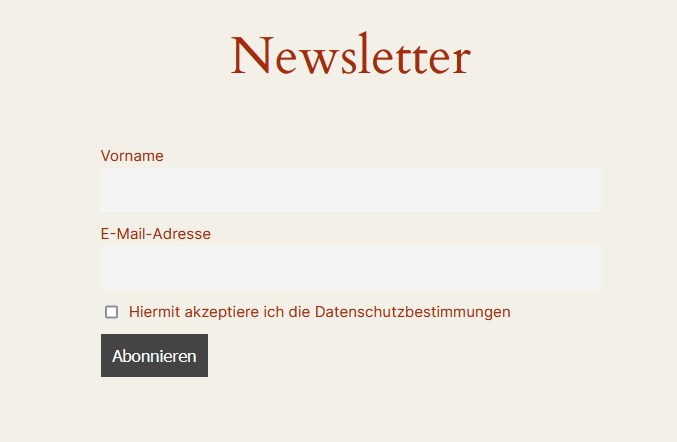 Newsletter-Anmeldeformular