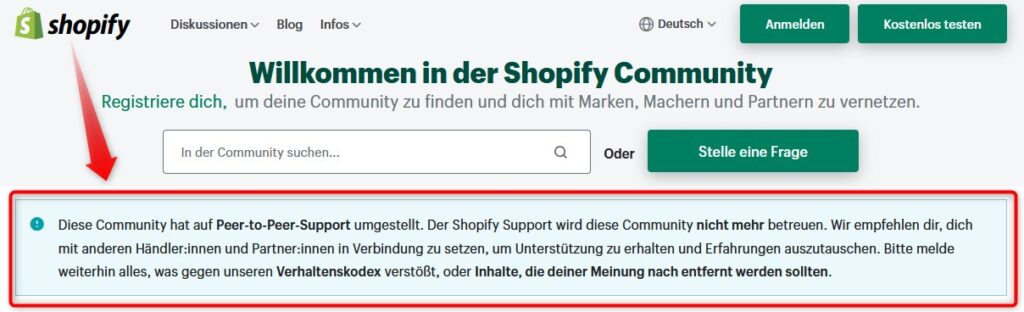 Shopify Support hat das Forum verlassen