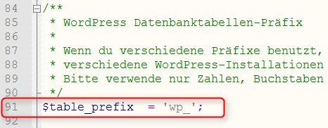 Datenbank-Prefix