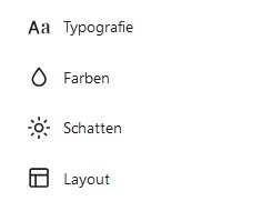 Typografie, Farben, Schatten und Layout.