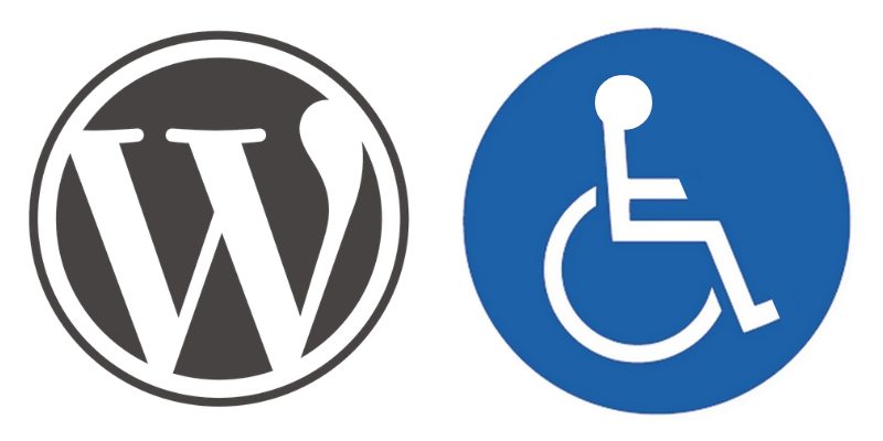 WordPress-Logo und Rollstuhl-Signet