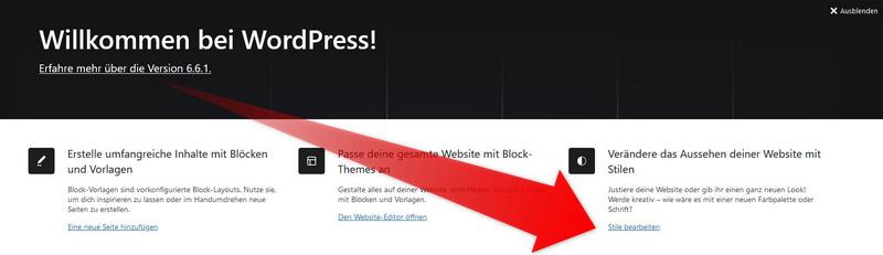 WordPress-Stile wählen