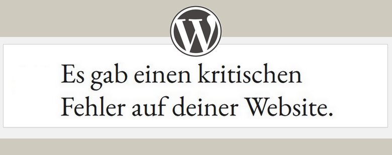 Es gab einen kritischen Fehler auf deiner Website. WordPress Fehlermeldung.