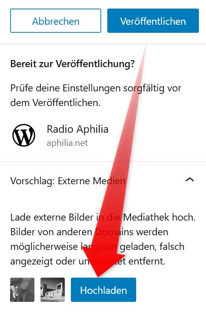 Externe Bilder in die Mediathek laden