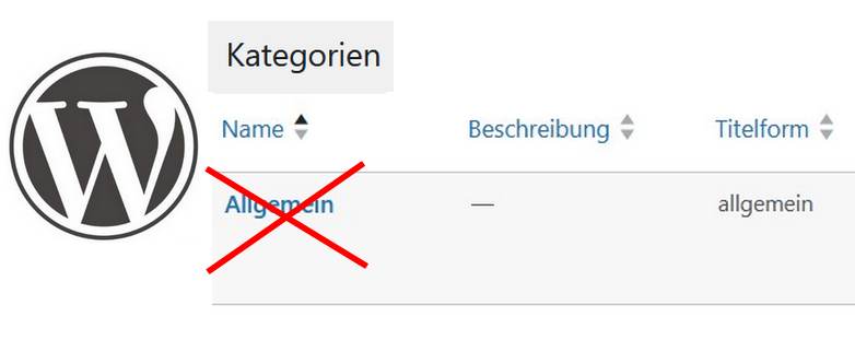 Kategorie „Allgemein“ entfernen