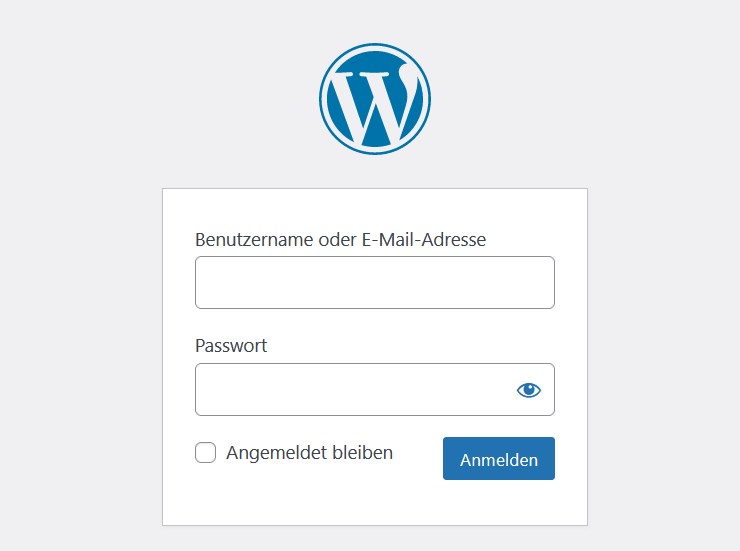 Login-Screen von WordPress