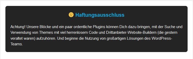 Haftungsausscluss