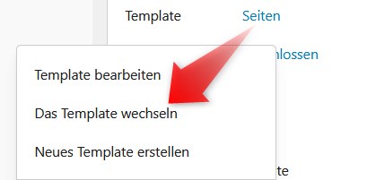 Template wechseln
