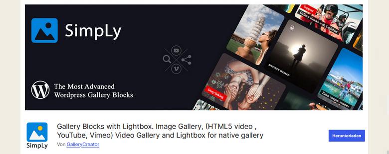 WordPress Plugin: Simply Gallery Blocks