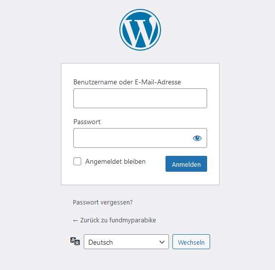 WordPress Login-Screen